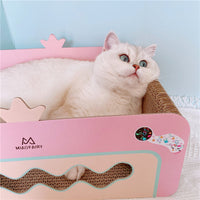 HKM-4779581 Heart-Shaped Corrugated Cat Scratch Board with Ball - Durable Claw Toy for Cats