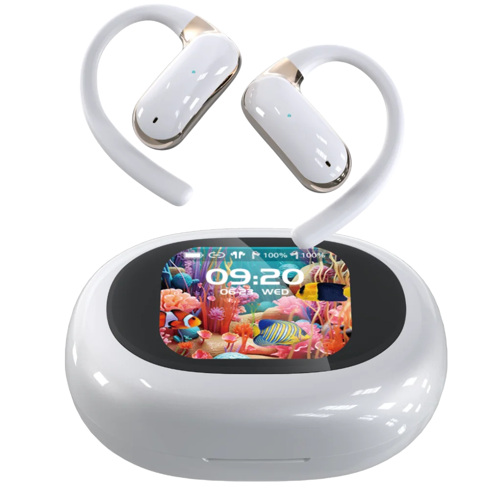 HKM-477971 A16 Pro Sport Earbuds with LCD Touch Screen and Long Battery Life, Semi-In-Ear and Open-Ear Design