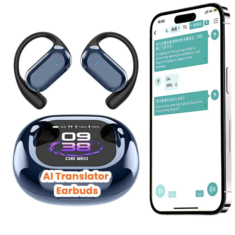 HKM-477971 A16 Pro Sport Earbuds with LCD Touch Screen and Long Battery Life, Semi-In-Ear and Open-Ear Design