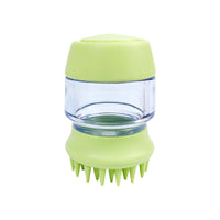 HKM-4780861 Silicone Pet Bath and Grooming Brush with Shampoo Dispenser - 2-in-1 Massaging Tool for Dogs and Cats