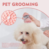 HKM-4780861 Silicone Pet Bath and Grooming Brush with Shampoo Dispenser - 2-in-1 Massaging Tool for Dogs and Cats