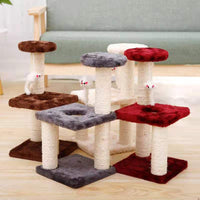 HKM-4780989 Plush Cat Climbing Frame with Base - Dark Gray and Light Gray, 41cm High