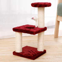 HKM-4780989 Plush Cat Climbing Frame with Base - Dark Gray and Light Gray, 41cm High