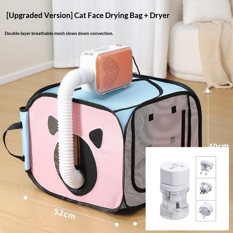HKM-4781245 Cat Drying Cabinet with Quiet Hair Dryer - Purple & Blue Options Available