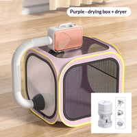 HKM-4781245 Cat Drying Cabinet with Quiet Hair Dryer - Purple & Blue Options Available