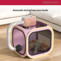 HKM-4781245 Cat Drying Cabinet with Quiet Hair Dryer - Purple & Blue Options Available