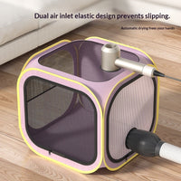HKM-4781245 Cat Drying Cabinet with Quiet Hair Dryer - Purple & Blue Options Available