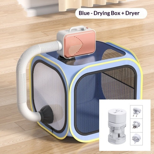 HKM-4781245 Cat Drying Cabinet with Quiet Hair Dryer - Purple & Blue Options Available