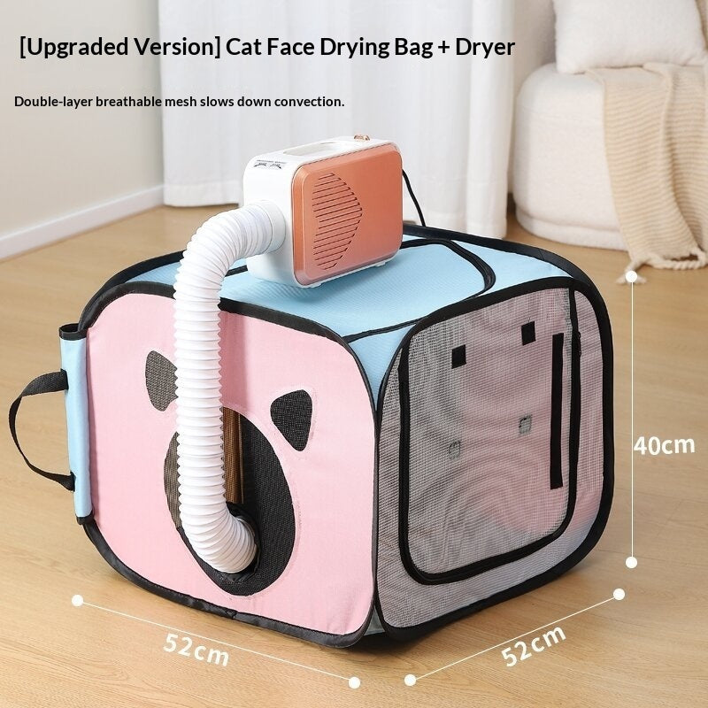 HKM-4781245 Cat Drying Cabinet with Quiet Hair Dryer - Purple & Blue Options Available