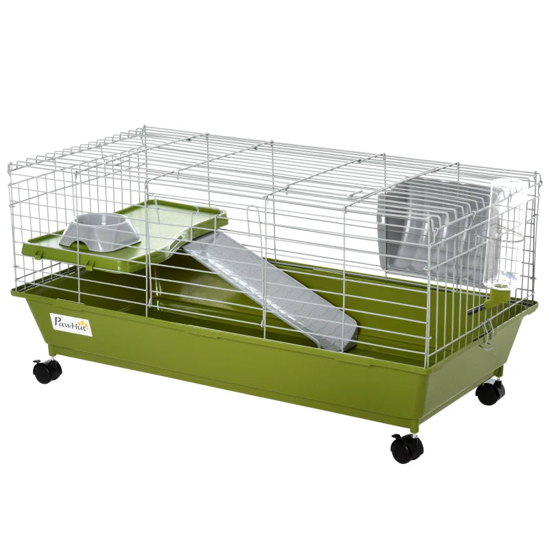 HKM-4783037 Spacious Multi-Level Small Animal Cage with Ramp and Feeder - Ideal for Rabbits, Guinea Pigs, and Chinchillas