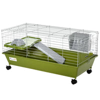HKM-4783037 Spacious Multi-Level Small Animal Cage with Ramp and Feeder - Ideal for Rabbits, Guinea Pigs, and Chinchillas