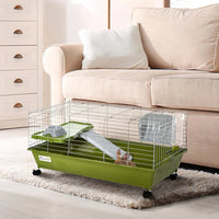 HKM-4783037 Spacious Multi-Level Small Animal Cage with Ramp and Feeder - Ideal for Rabbits, Guinea Pigs, and Chinchillas