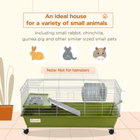 HKM-4783037 Spacious Multi-Level Small Animal Cage with Ramp and Feeder - Ideal for Rabbits, Guinea Pigs, and Chinchillas