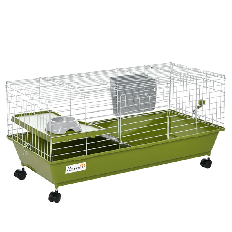 HKM-4783037 Spacious Multi-Level Small Animal Cage with Ramp and Feeder - Ideal for Rabbits, Guinea Pigs, and Chinchillas