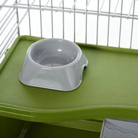 HKM-4783037 Spacious Multi-Level Small Animal Cage with Ramp and Feeder - Ideal for Rabbits, Guinea Pigs, and Chinchillas