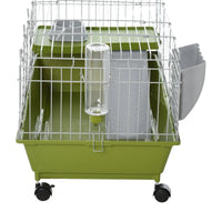 HKM-4783037 Spacious Multi-Level Small Animal Cage with Ramp and Feeder - Ideal for Rabbits, Guinea Pigs, and Chinchillas
