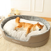 HKM-4783421 Washable Cotton Dog Bed Cushion - Waterproof Fabric, Multiple Sizes Available