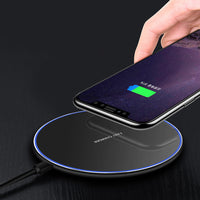 HKM-478355 10W Ultra-Thin Metal Qi Wireless Charger for Compatible Mobile Devices