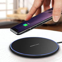 HKM-478355 10W Ultra-Thin Metal Qi Wireless Charger for Compatible Mobile Devices
