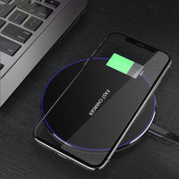 HKM-478355 10W Ultra-Thin Metal Qi Wireless Charger for Compatible Mobile Devices