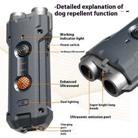 HKM-4784189 High-Power Ultrasonic Dog Repellent Device, 5V ABS Safe Design with Charging Cable & Hanging Rope