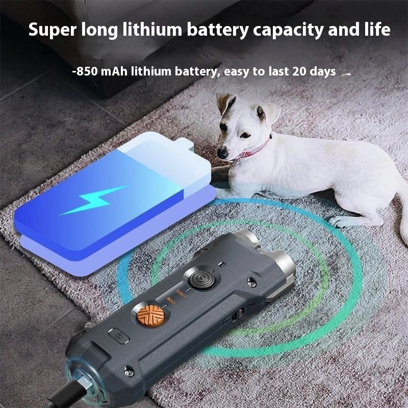 HKM-4784189 High-Power Ultrasonic Dog Repellent Device, 5V ABS Safe Design with Charging Cable & Hanging Rope