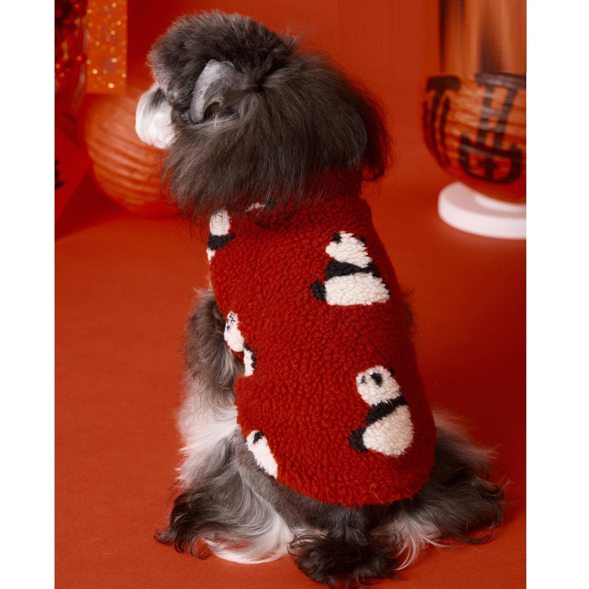 HKM-4784957 Festive Red Chinese New Year Dog Vest Clothing for Pets, Sizes XS-XXL