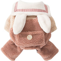 HKM-4785725 Thick Winter Dog Overalls in Dark Pink and Dark Coffee