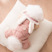 HKM-4785725 Thick Winter Dog Overalls in Dark Pink and Dark Coffee
