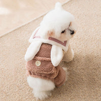 HKM-4785725 Thick Winter Dog Overalls in Dark Pink and Dark Coffee