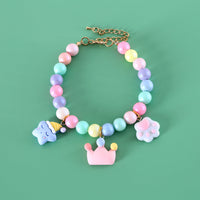 HKM-4787133 Colorful Macaron Pearl Dream Moon Headdress and Meteor Rabbit Collar Accessories Set