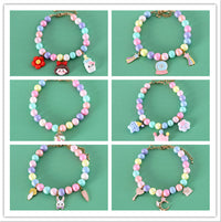 HKM-4787133 Colorful Macaron Pearl Dream Moon Headdress and Meteor Rabbit Collar Accessories Set