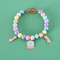 HKM-4787133 Colorful Macaron Pearl Dream Moon Headdress and Meteor Rabbit Collar Accessories Set