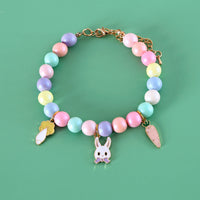 HKM-4787133 Colorful Macaron Pearl Dream Moon Headdress and Meteor Rabbit Collar Accessories Set