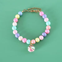 HKM-4787133 Colorful Macaron Pearl Dream Moon Headdress and Meteor Rabbit Collar Accessories Set