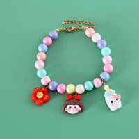 HKM-4787133 Colorful Macaron Pearl Dream Moon Headdress and Meteor Rabbit Collar Accessories Set