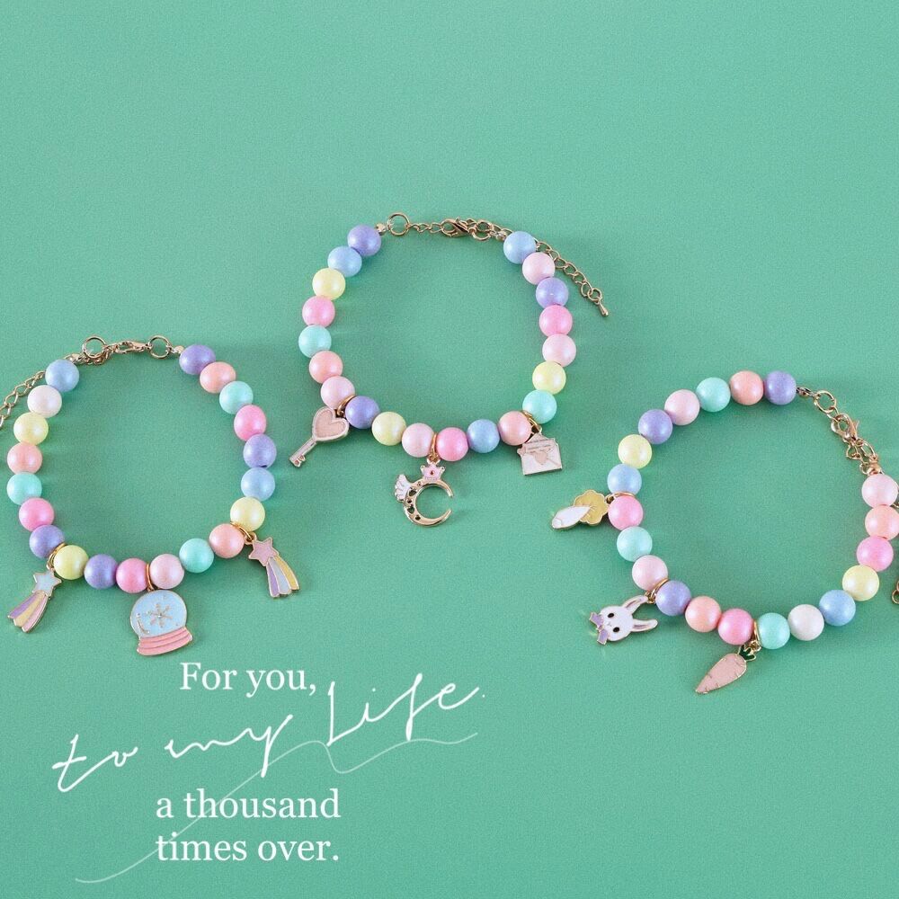 HKM-4787133 Colorful Macaron Pearl Dream Moon Headdress and Meteor Rabbit Collar Accessories Set
