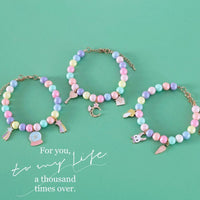 HKM-4787133 Colorful Macaron Pearl Dream Moon Headdress and Meteor Rabbit Collar Accessories Set