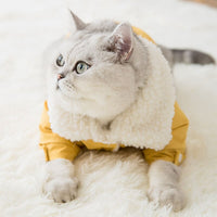 HKM-4789309 Thick Winter Pet Coat Jacket for Dogs and Cats, Soft Denim Fabric with Lamb Velvet Lining
