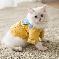 HKM-4789309 Thick Winter Pet Coat Jacket for Dogs and Cats, Soft Denim Fabric with Lamb Velvet Lining