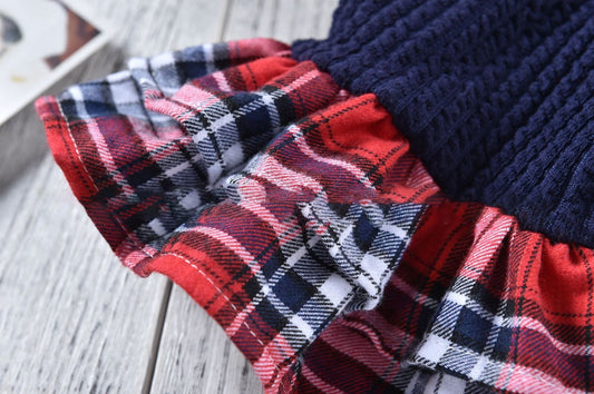 HKM-4789693 Plaid Wool Skirt for Pets - Autumn and Winter Dog Apparel