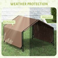 HKM-4790589 Wicker Dog House with Waterproof Canopy and Cushion for Small and Medium Dogs