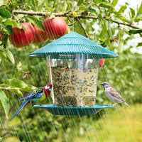 HKM-479059 Hanging Metal Bird Feeder with Hexagonal Design for Garden and Patio Use