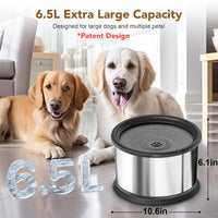 HKM-4790973 Large Capacity Stainless Steel Non-Slip Splash-Proof Pet Water Bowl - 2.5L, 3.5L, 4.5L Options