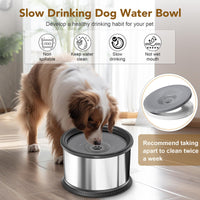 HKM-4790973 Large Capacity Stainless Steel Non-Slip Splash-Proof Pet Water Bowl - 2.5L, 3.5L, 4.5L Options