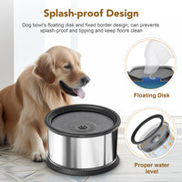 HKM-4790973 Large Capacity Stainless Steel Non-Slip Splash-Proof Pet Water Bowl - 2.5L, 3.5L, 4.5L Options