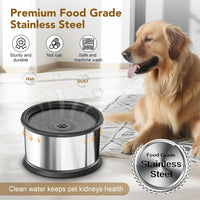 HKM-4790973 Large Capacity Stainless Steel Non-Slip Splash-Proof Pet Water Bowl - 2.5L, 3.5L, 4.5L Options