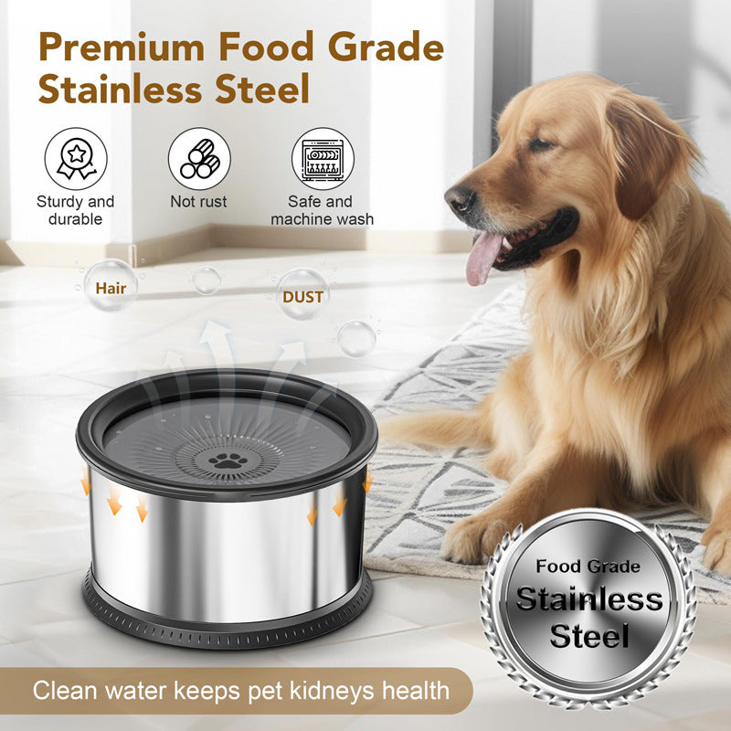 HKM-4790973 Large Capacity Stainless Steel Non-Slip Splash-Proof Pet Water Bowl - 2.5L, 3.5L, 4.5L Options