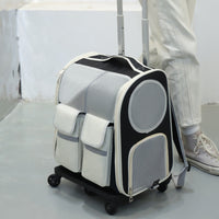 HKM-4791357 Large Capacity Portable Pet Trolley Backpack Convenient for Cats and Small Dogs