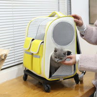 HKM-4791357 Large Capacity Portable Pet Trolley Backpack Convenient for Cats and Small Dogs